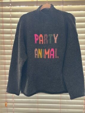 Loft Lou& Grey Gray 'Party Animal' Pullover Sweater size-XL EUC